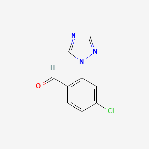 molecular formula C9H6ClN3O B1444298 4-Chloro-2-1,2,4-triazol-1-yl-benzaldehyde CAS No. 1310531-91-9