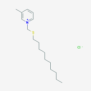 molecular formula C17H30ClNS B14443012 1-[(Decylsulfanyl)methyl]-3-methylpyridin-1-ium chloride CAS No. 76652-33-0