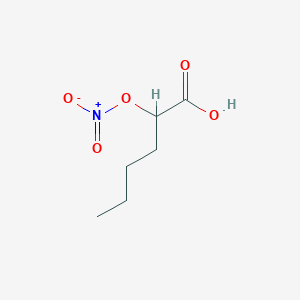 molecular formula C6H11NO5 B14443033 2-(Nitrooxy)hexanoic acid CAS No. 73276-32-1
