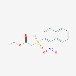 molecular formula C14H13NO6S B14443048 Ethyl (1-nitronaphthalene-2-sulfonyl)acetate CAS No. 74616-73-2