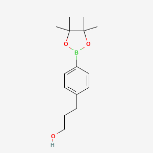 molecular formula C15H23BO3 B1444309 3-(4-(4,4,5,5-Tetramethyl-1,3,2-dioxaborolan-2-yl)phenyl)propan-1-ol CAS No. 651030-57-8