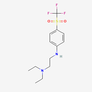 molecular formula C13H19F3N2O2S B14443090 N~1~,N~1~-Diethyl-N~2~-[4-(trifluoromethanesulfonyl)phenyl]ethane-1,2-diamine CAS No. 74474-23-0