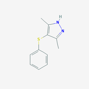 molecular formula C11H12N2S B144432 3,5-二甲基-4-苯硫基-1H-吡唑 CAS No. 127788-13-0
