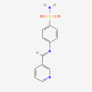 molecular formula C12H11N3O2S B14443311 Benzenesulfonamide, 4-[(3-pyridinylmethylene)amino]- CAS No. 74028-05-0