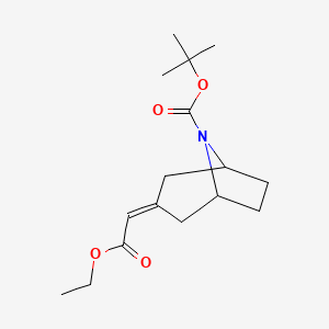 molecular formula C16H25NO4 B1444333 Tert-butyl 3-(2-ethoxy-2-oxoethylidene)-8-azabicyclo[3.2.1]octane-8-carboxylate CAS No. 865106-60-1