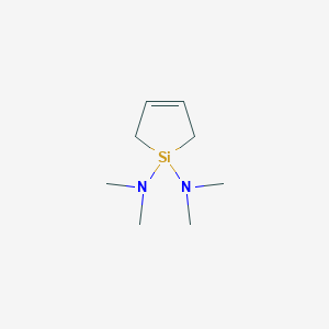 molecular formula C8H18N2Si B14443367 Silacyclopent-3-ene-1,1-diamine, N,N,N',N'-tetramethyl- CAS No. 75722-33-7