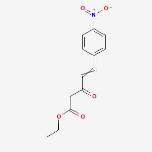 molecular formula C13H13NO5 B14443422 Ethyl 5-(4-nitrophenyl)-3-oxopent-4-enoate CAS No. 76842-84-7