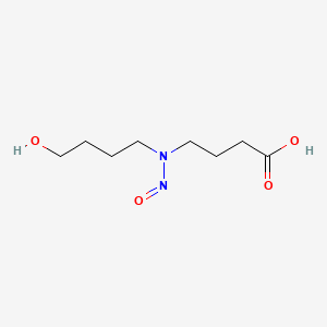 molecular formula C8H16N2O4 B14443435 Butanoic acid, 4-(4-hydroxybutylnitrosamino)- CAS No. 79448-10-5