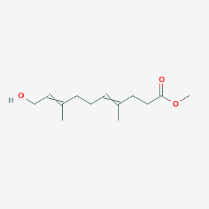molecular formula C13H22O3 B14443441 Methyl 10-hydroxy-4,8-dimethyldeca-4,8-dienoate CAS No. 73537-24-3