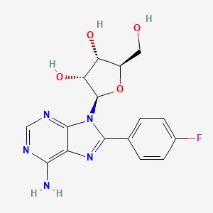 molecular formula C16H16FN5O4 B14443453 Adenosine, 8-(4-fluorophenyl)- CAS No. 73340-79-1