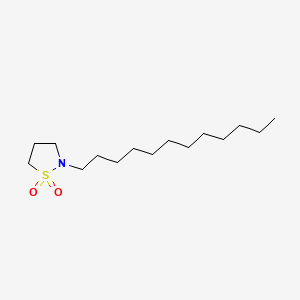 molecular formula C15H31NO2S B14443470 Isothiazolidine, 2-dodecyl-, 1,1-dioxide CAS No. 73825-53-3