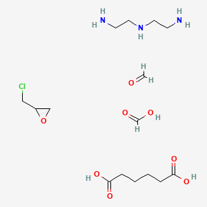 molecular formula C15H32ClN3O8 B14443474 N'-(2-aminoethyl)ethane-1,2-diamine;2-(chloromethyl)oxirane;formaldehyde;formic acid;hexanedioic acid CAS No. 76649-45-1