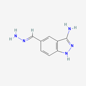 molecular formula C8H9N5 B1444369 5-methanehydrazonoyl-1H-indazol-3-amine CAS No. 1312142-38-3