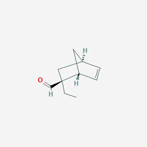 molecular formula C10H14O B144439 Bicyclo[2.2.1]hept-5-ene-2-carboxaldehyde, 2-ethyl-, (1R,2S,4R)-rel-(9CI) CAS No. 136577-69-0