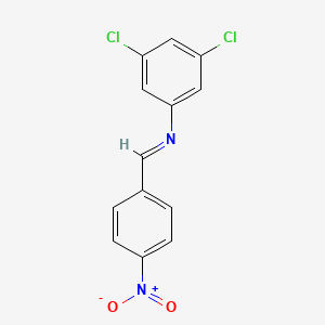 molecular formula C13H8Cl2N2O2 B14443905 Benzenamine, 3,5-dichloro-N-[(4-nitrophenyl)methylene]- CAS No. 76664-58-9