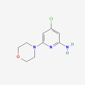 molecular formula C9H12ClN3O B1444392 2-Amino-4-chloro-6-morpholinopyridine CAS No. 1075215-73-4