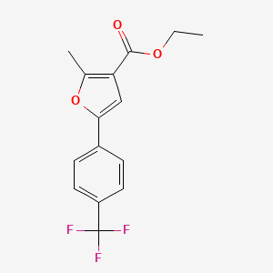 molecular formula C15H13F3O3 B1444394 2-Methyl-5-(4-trifluoromethyl-phenyl)-furan-3-carboxylic acid ethyl ester CAS No. 1011532-19-6