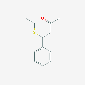 molecular formula C12H16OS B14443952 4-(Ethylsulfanyl)-4-phenylbutan-2-one CAS No. 74896-58-5