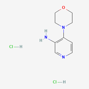 molecular formula C9H15Cl2N3O B14443971 Morpholine, 4-(3-amino-4-pyridyl)-, dihydrochloride CAS No. 78070-10-7