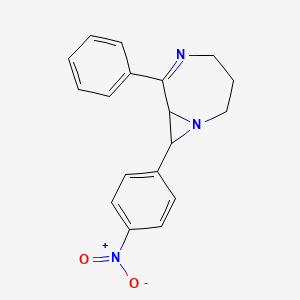 molecular formula C18H17N3O2 B14443977 8-(4-Nitrophenyl)-6-phenyl-1,5-diazabicyclo[5.1.0]oct-5-ene CAS No. 74292-76-5