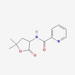 molecular formula C12H14N2O3 B14444062 N-(5,5-Dimethyl-2-oxotetrahydro-3-furyl)picolinamide CAS No. 77694-35-0