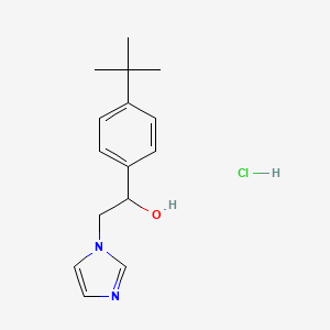 molecular formula C15H21ClN2O B14444075 N-(4-tert-Butyl-alpha-hydroxyphenethyl)imidazole hydrochloride CAS No. 77234-83-4