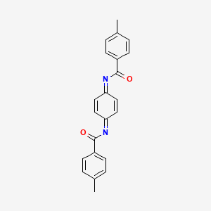 molecular formula C22H18N2O2 B14444312 Benzamide, N,N'-2,5-cyclohexadiene-1,4-diylidenebis[4-methyl- CAS No. 76165-20-3