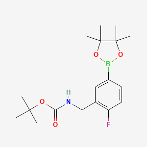 tert-butyl N-{[2-fluoro-5-(tetramethyl-1,3,2-dioxaborolan-2-yl)phenyl]methyl}carbamate