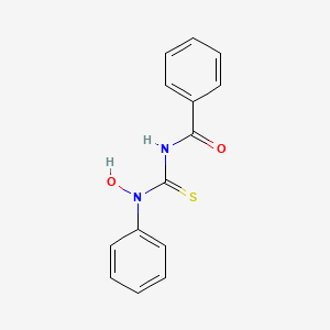 molecular formula C14H12N2O2S B14444358 N-[Hydroxy(phenyl)carbamothioyl]benzamide CAS No. 77302-59-1