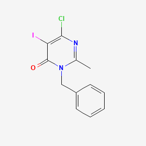 3-Benzyl-6-chloro-5-iodo-2-methylpyrimidin-4(3h)-one
