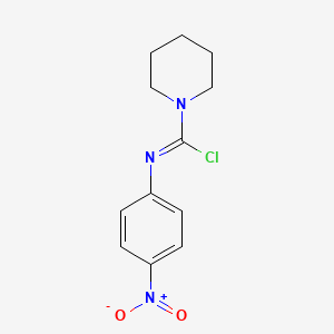 molecular formula C12H14ClN3O2 B14444406 n-(4-Nitrophenyl)piperidine-1-carboximidoyl chloride CAS No. 76284-98-5