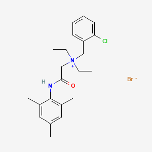 molecular formula C22H30BrClN2O B14444502 Benzenemethanaminium, 2-chloro-N,N-diethyl-N-(2-oxo-2-((2,4,6-trimethylphenyl)amino)ethyl)-, bromide CAS No. 79154-29-3