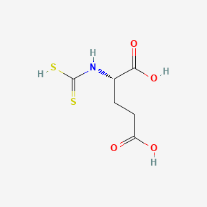 molecular formula C6H9NO4S2 B14444507 Glutamic acid, N-(dithiocarboxy)-, L-, trisodium salt CAS No. 75808-54-7