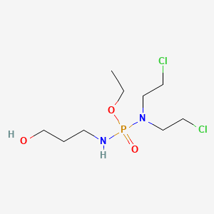 molecular formula C9H21Cl2N2O3P B14444512 Phosphorodiamidic acid, N,N-bis(2-chloroethyl)-N'-(3-hydroxypropyl)-, ethyl ester CAS No. 78218-93-6