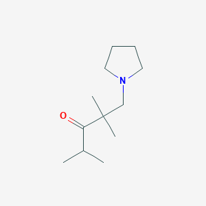 molecular formula C12H23NO B14444561 Pyrrolidine, 1-(3-oxo-2,2,4-trimethylvaleryl)- CAS No. 74332-85-7
