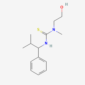 molecular formula C14H22N2OS B14444578 N-(2-Hydroxyethyl)-N-methyl-N'-(2-methyl-1-phenylpropyl)thiourea CAS No. 74548-45-1