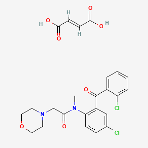 molecular formula C24H24Cl2N2O7 B14444681 N-(4-Chloro-2-(2-chlorobenzoyl)phenyl)-N-methyl-4-morpholineacetamide maleate CAS No. 75616-00-1