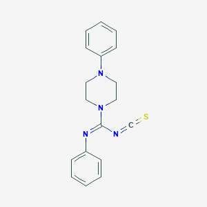 molecular formula C18H18N4S B14444752 N,4-diphenylpiperazine-1-carboximidoyl isothiocyanate CAS No. 76300-24-8