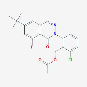 2-(6-(tert-butyl)-8-fluoro-1-oxophthalazin-2(1H)-yl)-6-chlorobenzyl acetate