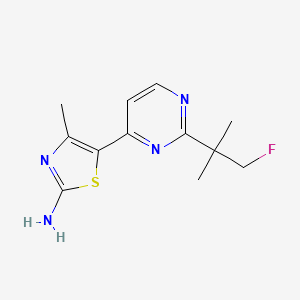 molecular formula C12H15FN4S B1444483 5-(2-(1-Fluoro-2-methylpropan-2-yl)pyrimidin-4-yl)-4-methylthiazol-2-amine CAS No. 1217487-70-1