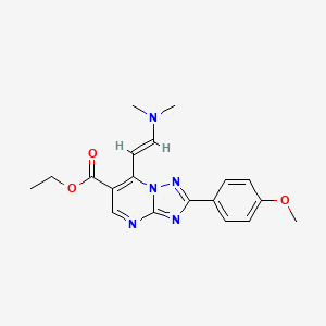 molecular formula C19H21N5O3 B1444487 ethyl 7-[(E)-2-(dimethylamino)vinyl]-2-(4-methoxyphenyl)[1,2,4]triazolo[1,5-a]pyrimidine-6-carboxylate CAS No. 1374510-91-4