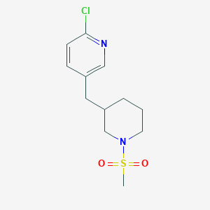 molecular formula C12H17ClN2O2S B1444489 2-Chloro-5-((1-(methylsulfonyl)piperidin-3-yl)methyl)pyridine CAS No. 1316225-94-1