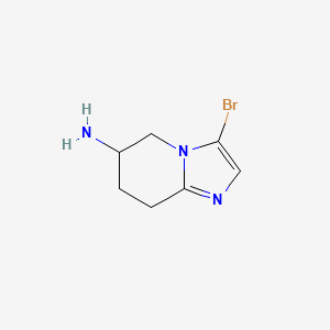 molecular formula C7H10BrN3 B1444493 3-bromo-5H,6H,7H,8H-imidazo[1,2-a]pyridin-6-amine CAS No. 1536180-99-0
