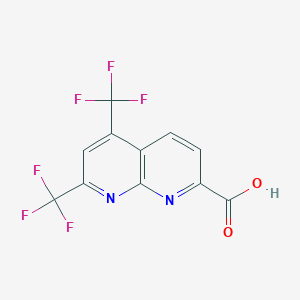 molecular formula C11H4F6N2O2 B1444494 5,7-Bis(trifluoromethyl)-1,8-naphthyridine-2-carboxylic acid CAS No. 1379526-94-9
