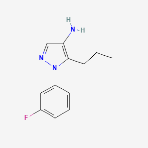 molecular formula C12H14FN3 B1444497 1-(3-fluorophenyl)-5-propyl-1H-pyrazol-4-amine CAS No. 1461714-86-2