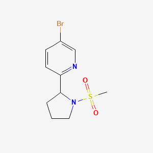 molecular formula C10H13BrN2O2S B1444498 5-Bromo-2-(1-(methylsulfonyl)pyrrolidin-2-yl)pyridine CAS No. 1361114-85-3