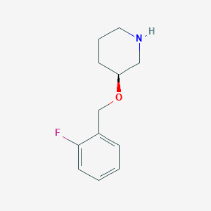 molecular formula C12H16FNO B1444514 (3S)-3-[(2-fluorophenyl)methoxy]piperidine CAS No. 1568182-78-4