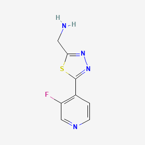 molecular formula C8H7FN4S B1444515 [5-(3-Fluoropyridin-4-yl)-1,3,4-thiadiazol-2-yl]methanamine CAS No. 1466227-72-4