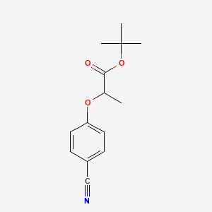 molecular formula C14H17NO3 B1444517 Tert-butyl 2-(4-cyanophenoxy)propanoate CAS No. 1461709-09-0
