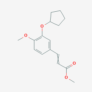 molecular formula C16H20O4 B144452 Methyl 3-[3-(cyclopentyloxy)-4-methoxyphenyl]prop-2-enoate CAS No. 138715-51-2
